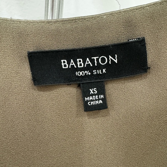 Babaton Silk Murphy Blouse- Dark Taupe/Olive - Picture 6 of 9